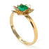 Lotus Flower Solitaire Emerald Ring - Lotus no. 4
